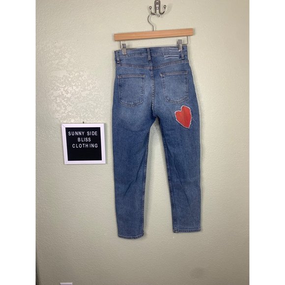 Vintage Y2k Revice Denim Heart Patch Work Jeans Size 27 - Picture 6 of 13